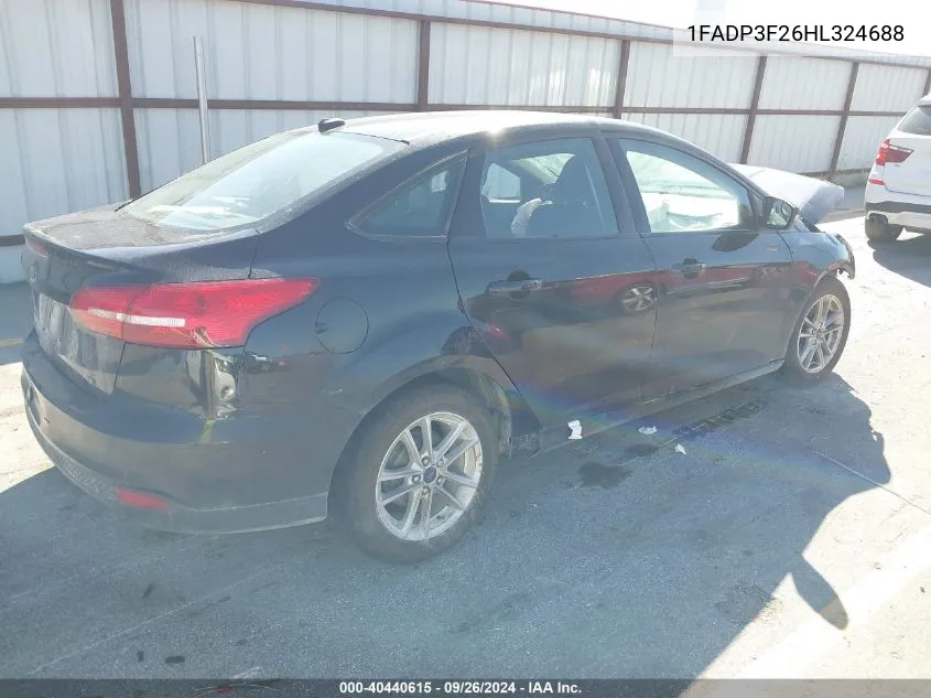 2017 Ford Focus Se VIN: 1FADP3F26HL324688 Lot: 40440615