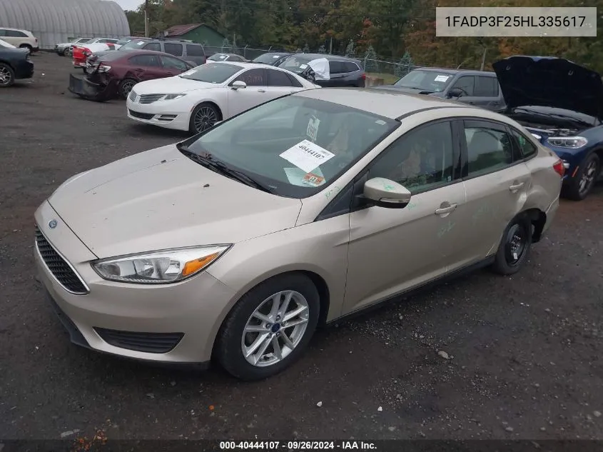 2017 Ford Focus Se VIN: 1FADP3F25HL335617 Lot: 40444107