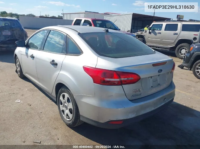 2017 Ford Focus S VIN: 1FADP3E29HL318630 Lot: 40450402