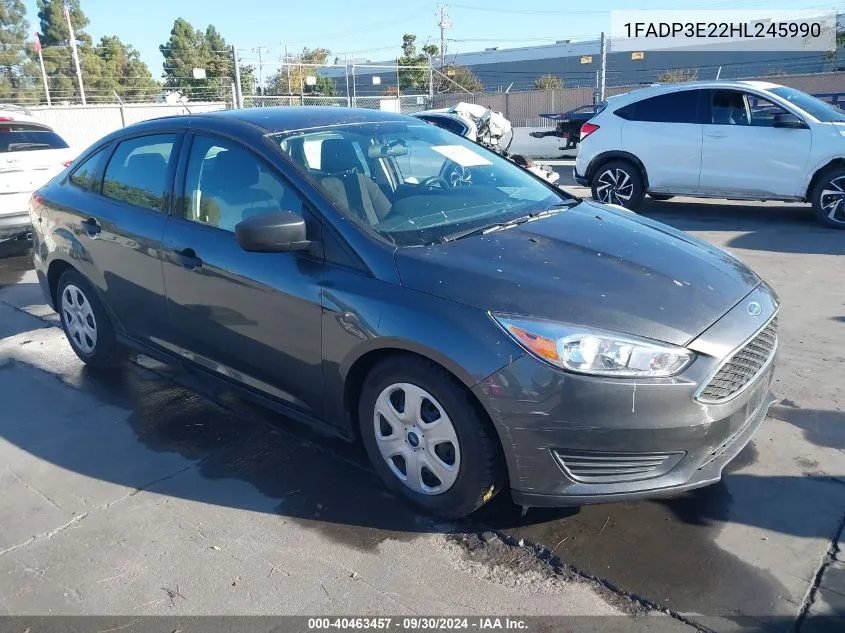 2017 Ford Focus S VIN: 1FADP3E22HL245990 Lot: 40463457