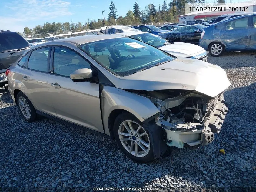 2017 Ford Focus Se VIN: 1FADP3F28HL300134 Lot: 40472205