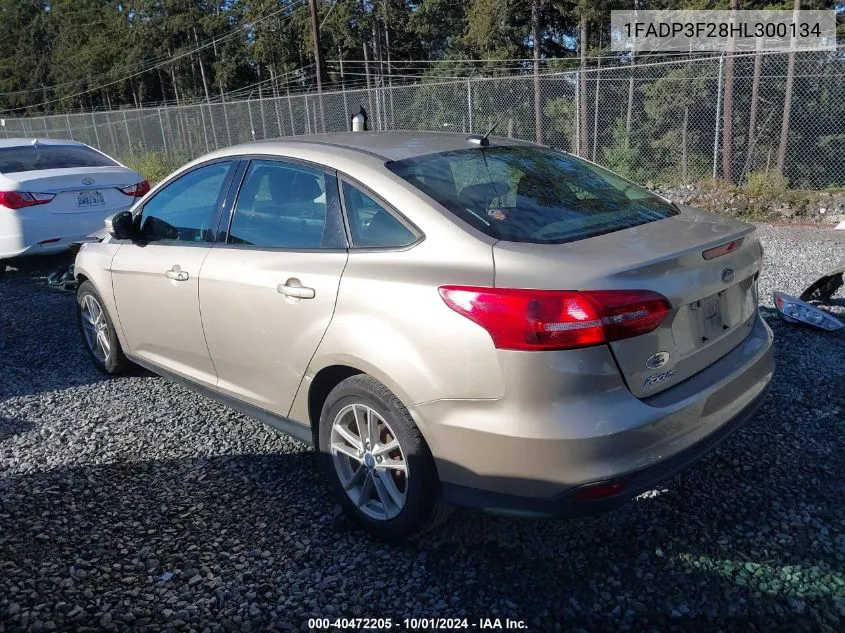 2017 Ford Focus Se VIN: 1FADP3F28HL300134 Lot: 40472205