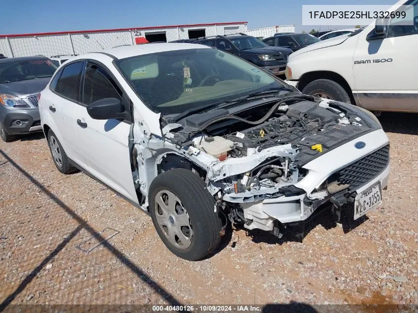 2017 Ford Focus S VIN: 1FADP3E25HL332699 Lot: 40480126