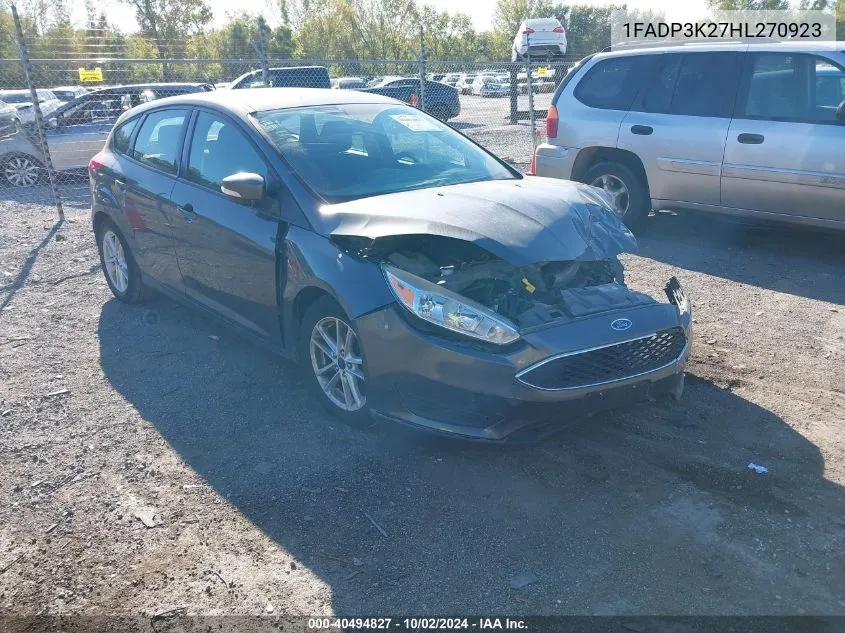 2017 Ford Focus Se VIN: 1FADP3K27HL270923 Lot: 40494827