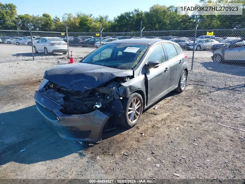 2017 Ford Focus Se VIN: 1FADP3K27HL270923 Lot: 40494827