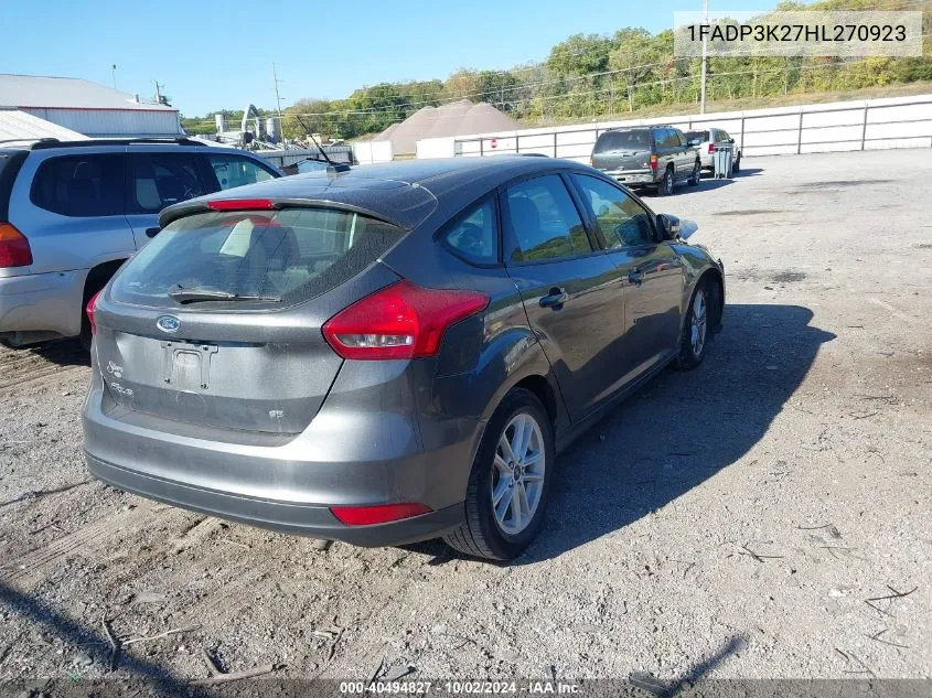 2017 Ford Focus Se VIN: 1FADP3K27HL270923 Lot: 40494827