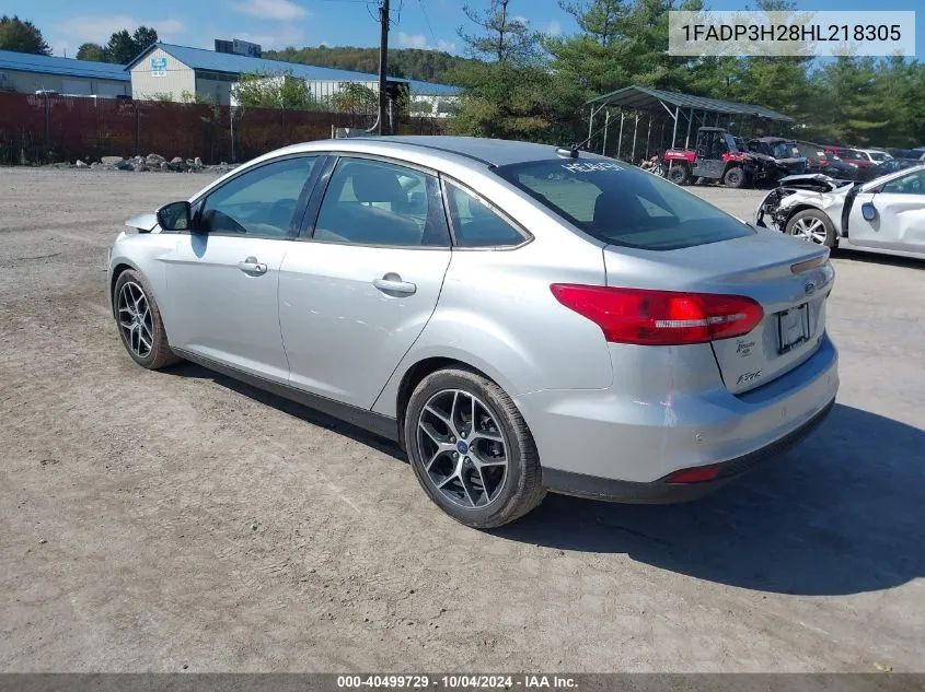 2017 Ford Focus Sel VIN: 1FADP3H28HL218305 Lot: 40499729