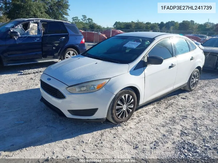 2017 Ford Focus S VIN: 1FADP3E27HL241739 Lot: 40509544