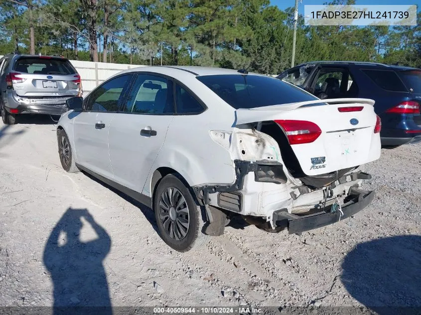 2017 Ford Focus S VIN: 1FADP3E27HL241739 Lot: 40509544