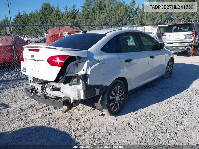 2017 Ford Focus S VIN: 1FADP3E27HL241739 Lot: 40509544