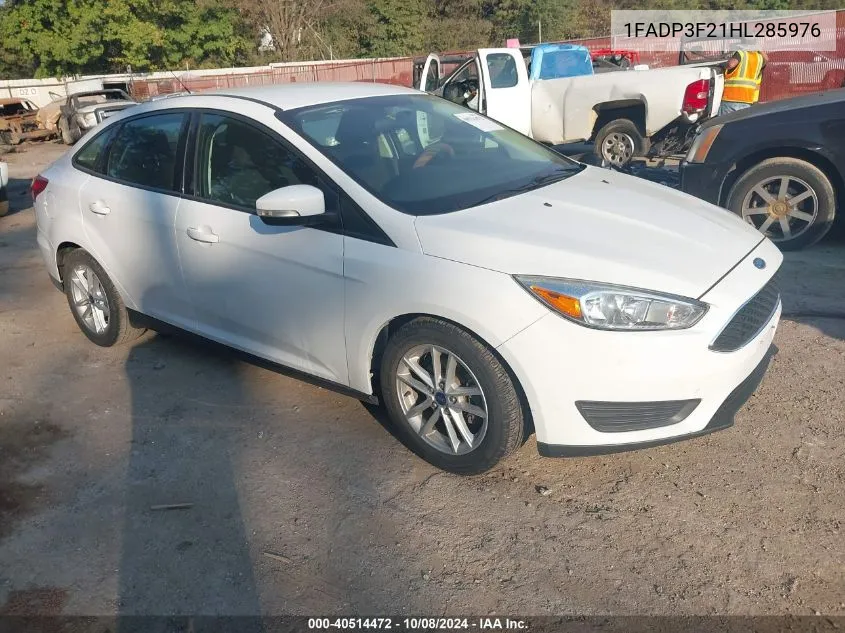 2017 Ford Focus Se VIN: 1FADP3F21HL285976 Lot: 40514472