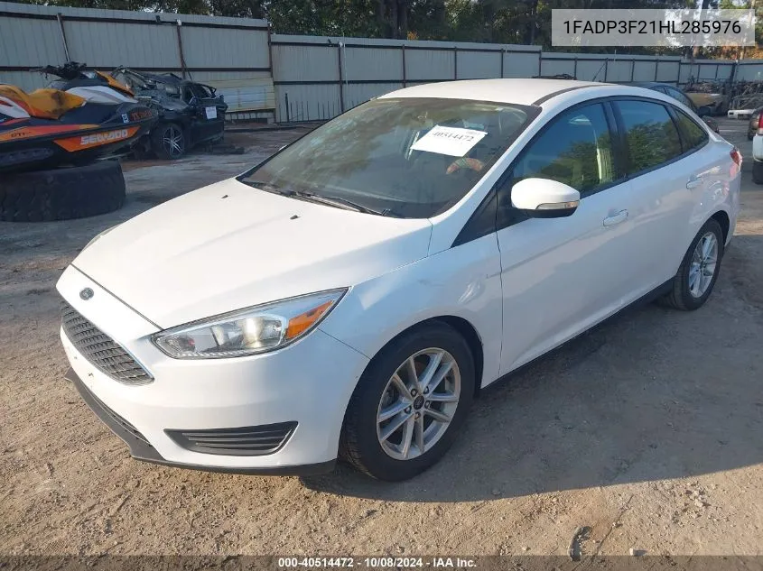 2017 Ford Focus Se VIN: 1FADP3F21HL285976 Lot: 40514472