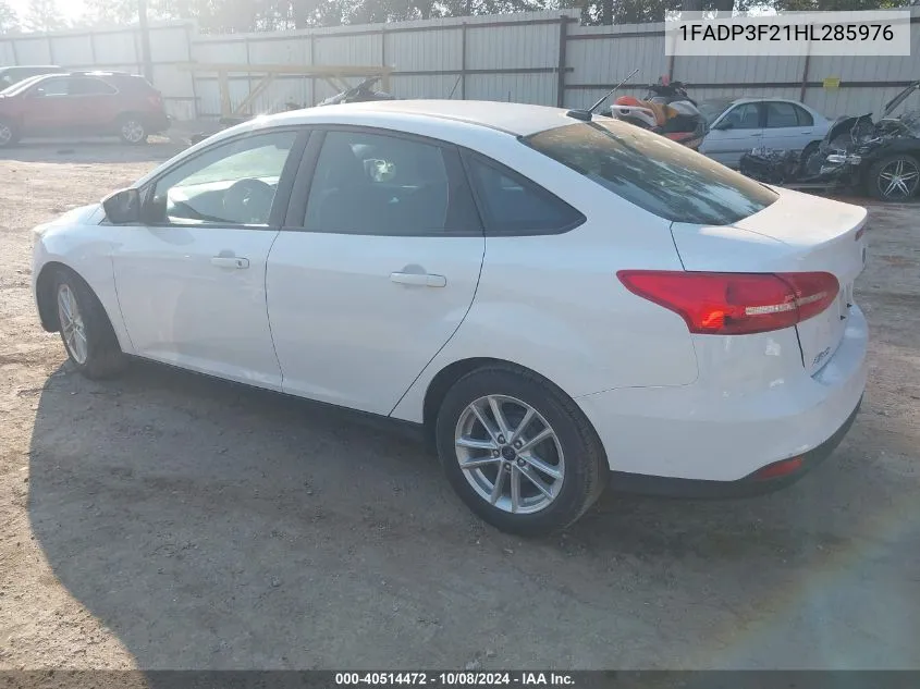 2017 Ford Focus Se VIN: 1FADP3F21HL285976 Lot: 40514472