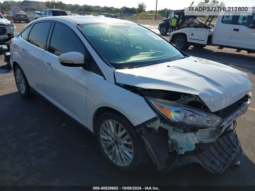 2017 Ford Focus Titanium VIN: 1FADP3J27HL212800 Lot: 40529682