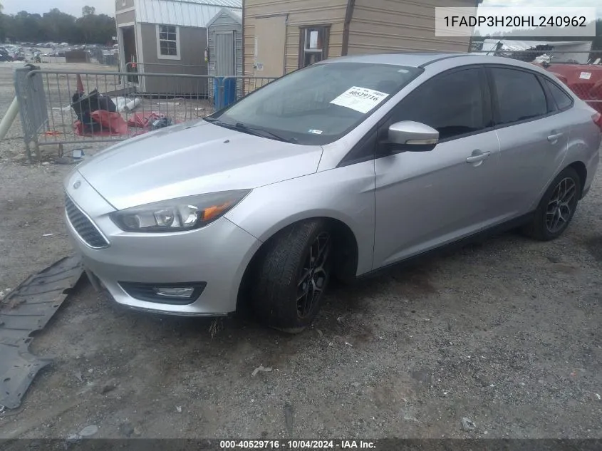 2017 Ford Focus Sel VIN: 1FADP3H20HL240962 Lot: 40529716