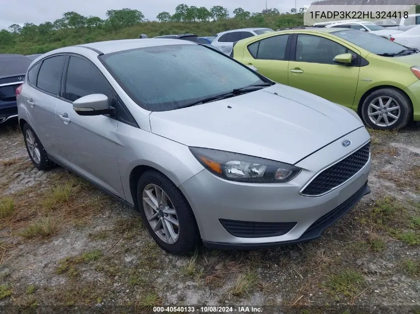 2017 Ford Focus Se VIN: 1FADP3K22HL324418 Lot: 40540133