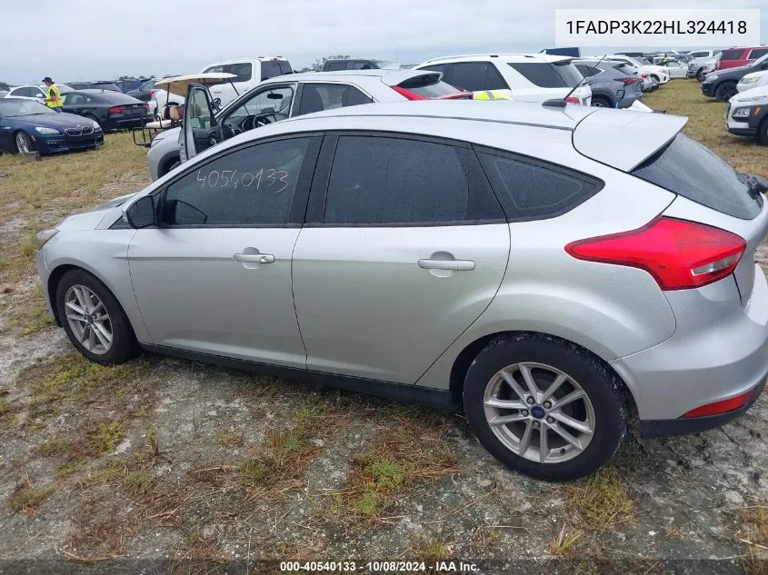 2017 Ford Focus Se VIN: 1FADP3K22HL324418 Lot: 40540133