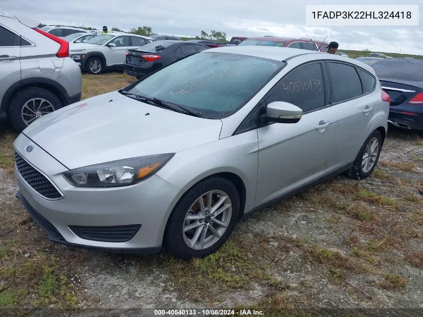 2017 Ford Focus Se VIN: 1FADP3K22HL324418 Lot: 40540133