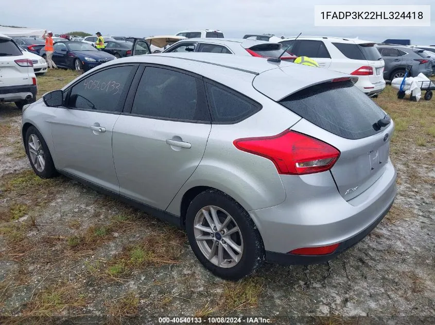 2017 Ford Focus Se VIN: 1FADP3K22HL324418 Lot: 40540133