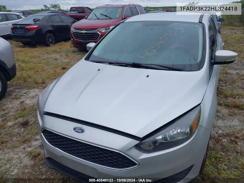 2017 Ford Focus Se VIN: 1FADP3K22HL324418 Lot: 40540133