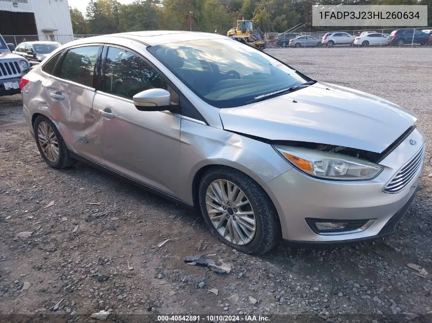 2017 Ford Focus Titanium VIN: 1FADP3J23HL260634 Lot: 40542891