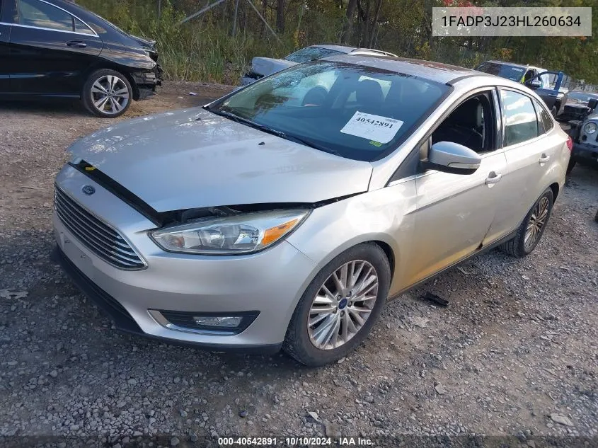 2017 Ford Focus Titanium VIN: 1FADP3J23HL260634 Lot: 40542891