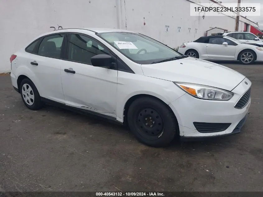 2017 Ford Focus S VIN: 1FADP3E23HL333575 Lot: 40543132