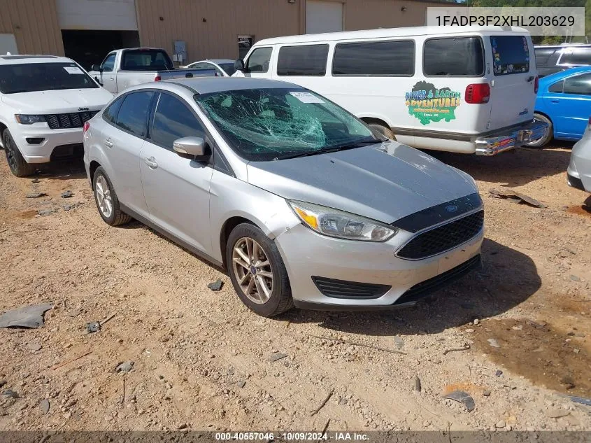 2017 Ford Focus Se VIN: 1FADP3F2XHL203629 Lot: 40557046