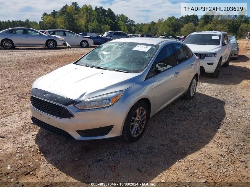 2017 Ford Focus Se VIN: 1FADP3F2XHL203629 Lot: 40557046