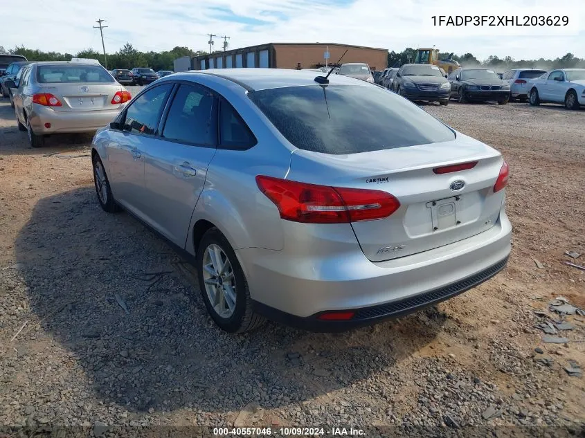 2017 Ford Focus Se VIN: 1FADP3F2XHL203629 Lot: 40557046