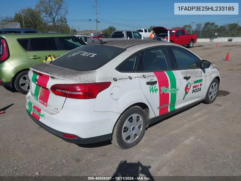 1FADP3E25HL233185 2017 Ford Focus S