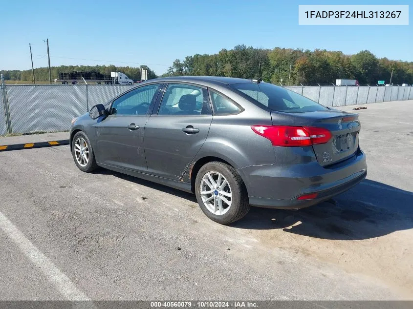 2017 Ford Focus Se VIN: 1FADP3F24HL313267 Lot: 40560079