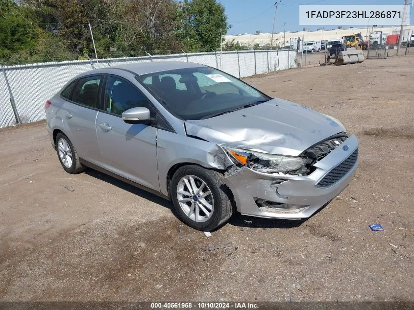 2017 Ford Focus Se VIN: 1FADP3F23HL286871 Lot: 40561958