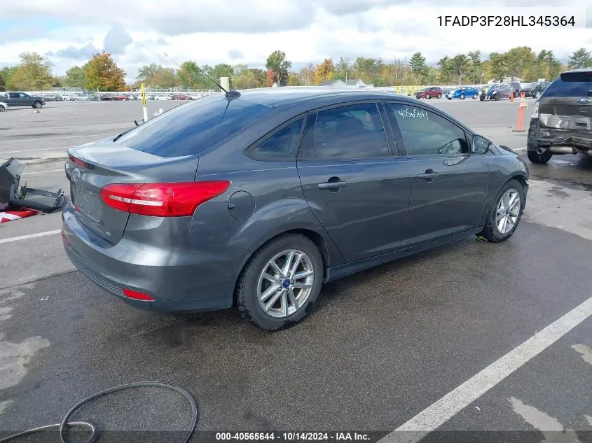 2017 Ford Focus Se VIN: 1FADP3F28HL345364 Lot: 40565644