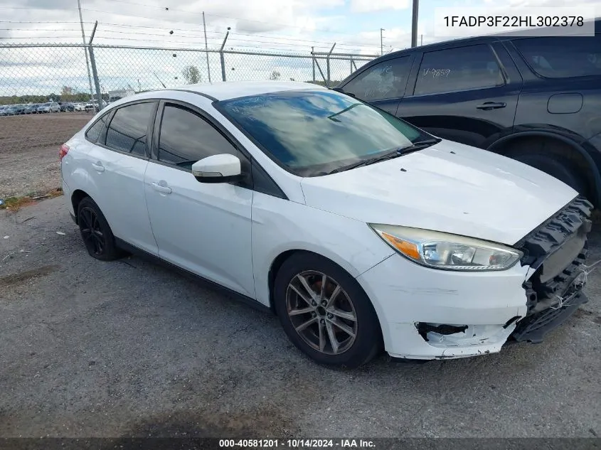 2017 Ford Focus Se VIN: 1FADP3F22HL302378 Lot: 40581201