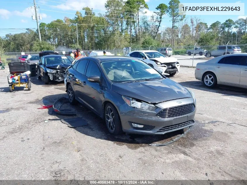 2017 Ford Focus Se VIN: 1FADP3FEXHL229643 Lot: 40583478