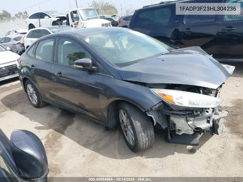 2017 Ford Focus Se VIN: 1FADP3F23HL304236 Lot: 40584965