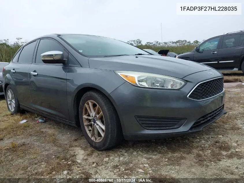 2017 Ford Focus Se VIN: 1FADP3F27HL228035 Lot: 40586760