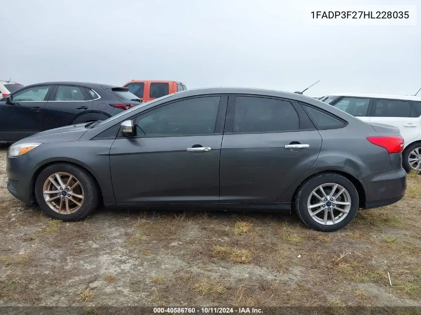 2017 Ford Focus Se VIN: 1FADP3F27HL228035 Lot: 40586760