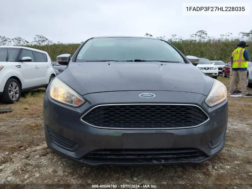 2017 Ford Focus Se VIN: 1FADP3F27HL228035 Lot: 40586760