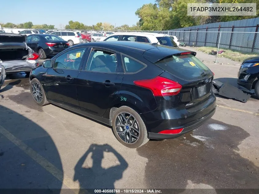 2017 Ford Focus Sel VIN: 1FADP3M2XHL264482 Lot: 40588768