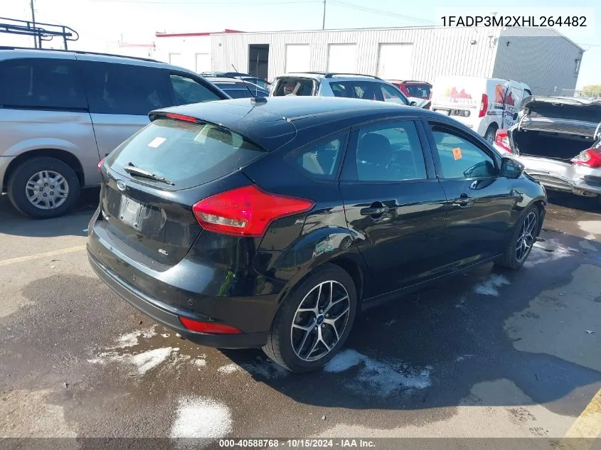 2017 Ford Focus Sel VIN: 1FADP3M2XHL264482 Lot: 40588768