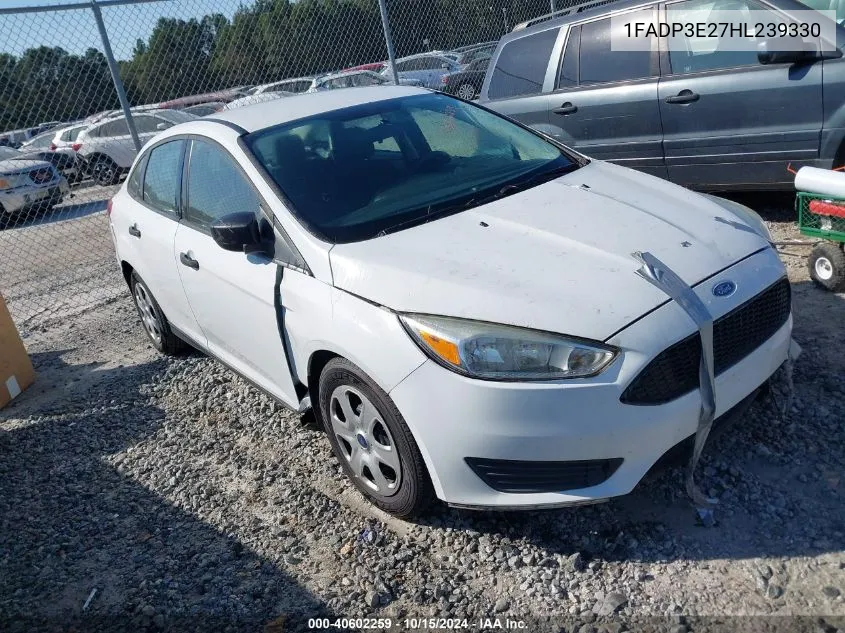 2017 Ford Focus S VIN: 1FADP3E27HL239330 Lot: 40602259