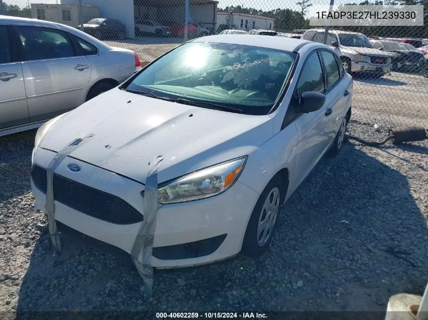 2017 Ford Focus S VIN: 1FADP3E27HL239330 Lot: 40602259