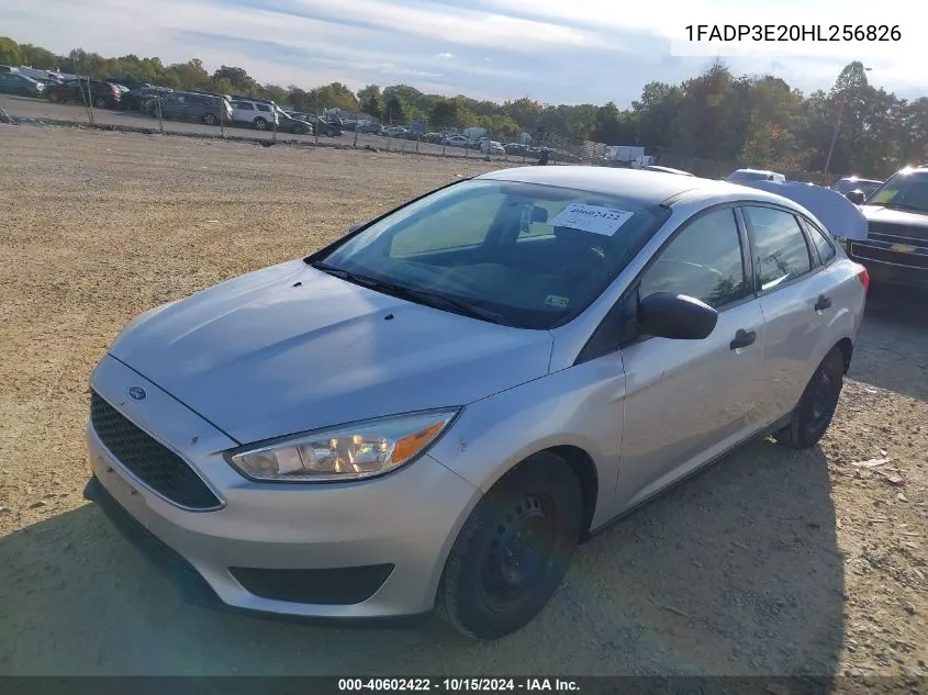 2017 Ford Focus S VIN: 1FADP3E20HL256826 Lot: 40602422