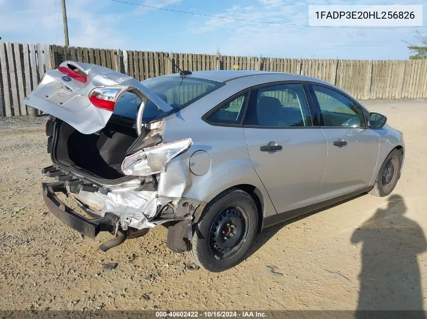 2017 Ford Focus S VIN: 1FADP3E20HL256826 Lot: 40602422