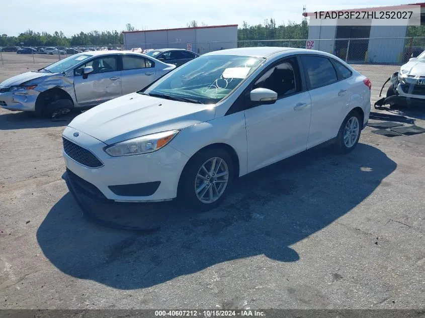 2017 Ford Focus Se VIN: 1FADP3F27HL252027 Lot: 40607212