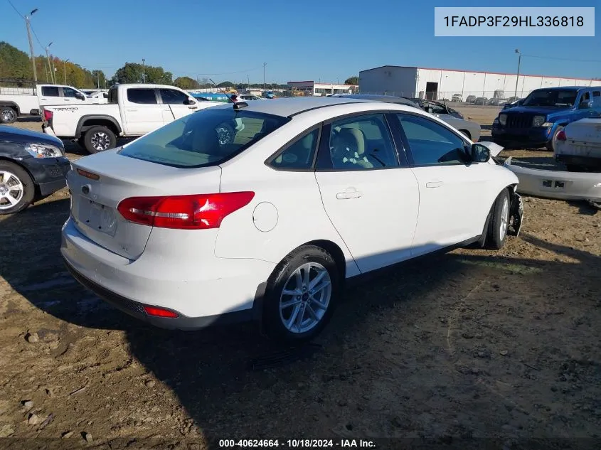 2017 Ford Focus Se VIN: 1FADP3F29HL336818 Lot: 40624664