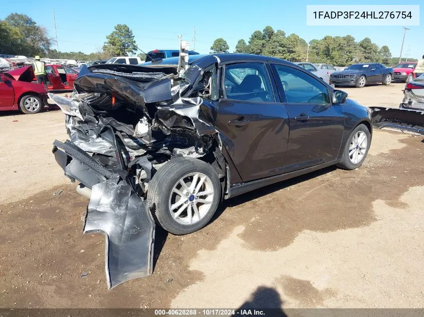 2017 Ford Focus Se VIN: 1FADP3F24HL276754 Lot: 40628288