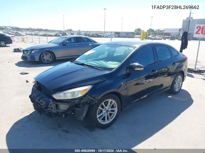 2017 Ford Focus Se VIN: 1FADP3F28HL269662 Lot: 40628999